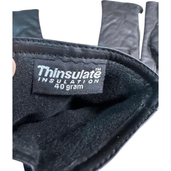 Designer Leather Gloves Thinsulate Insulation Womens XL Black Warm Winter - Picture 2 of 4